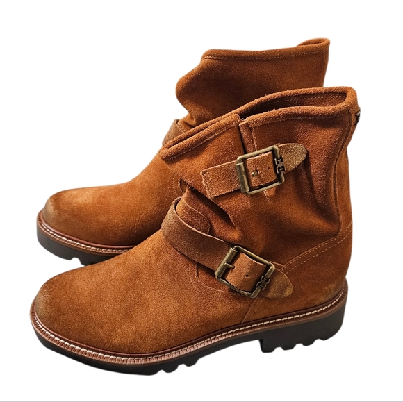 Sam Edelman Kinsley Brown Leather Suede Boho Booties NEW Womens - Picture 7 of 8